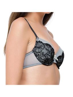 Zivame - Cuppa Contrast Geometric Printed Moderate Pushup Bra - Cream