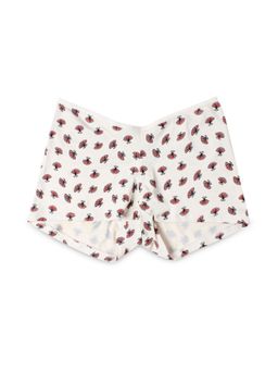 Zivame - Soft Cotton Mid Waist Boyshort Panty - Red Fan Print