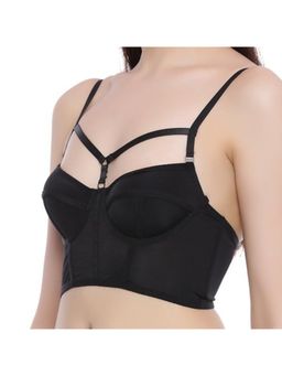 Zivame - Cage Neckline Longline Black Bra