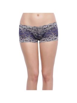 Zivame - Super Soft Lace Kissed Boy-Short Brief- Blue