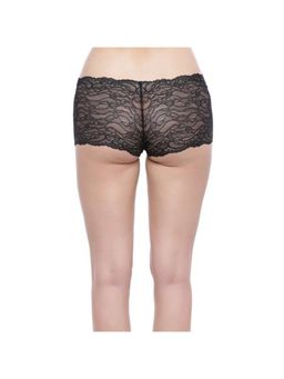 Zivame - Super Soft Lace Kissed Boy-Short Brief- Black