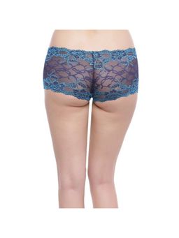 Zivame - Super Soft Lace Kissed Boy-Short Brief- Embellish Blue