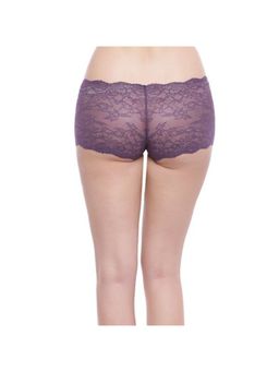Zivame - Super Soft Lace Kissed Boy-Short Brief- Purple