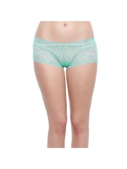 Zivame - Super Soft Lace Kissed Boy-Short Brief- Sea Green