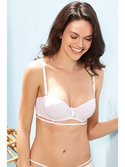 Zivame - Cut It Out Longline Padded Balconette Bra- White