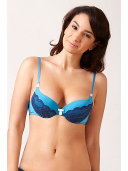 Zivame - Cuppa Contrast Moderate Pushup Bra-Blue
