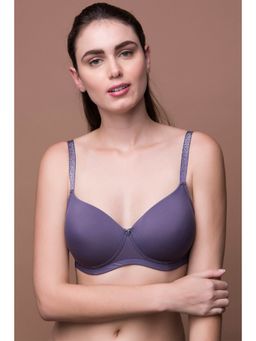Zivame - Glitter Straps Radiance Smooth Padded Wirefree T-Shirt Bra- Violet