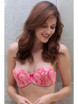Zivame - Cuppa Contrast Gentle Push Up Strapless Demi Cup Bra-Tangerine