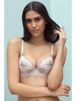 Zivame - Antique Lace Cup Demi Coverage Multiway Bra-Pink