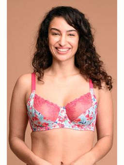 Zivame - Goddess Non Stretch Wired Balconette Bra-Floral