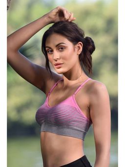 Zivame - Made To Layer Double Layered Racerback Bralette with Removable Pads- Pink