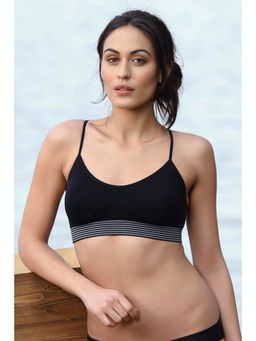 Zivame - Made To Layer Strappy Back Double Layered Bralette- Black