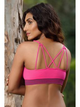 Zivame - Made To Layer Strappy Back Double Layered Bralette- Fuchsia