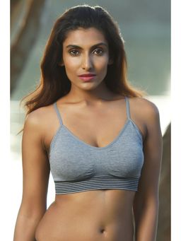 Zivame - Made To Layer Strappy Back Double Layered Bralette- Grey
