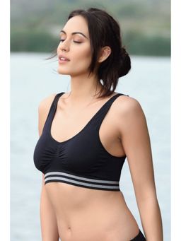 Zivame - Double Layered Slip On Bralette with Removable Cups- Black