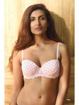 Zivame - Cuppa Contrast Gentle Lift Polka Dot Balconette Bra- Pink
