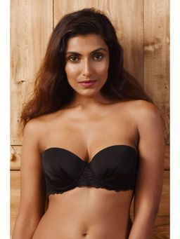 Zivame - Hint of Lace Gentle Lift Balconette Bra- Black