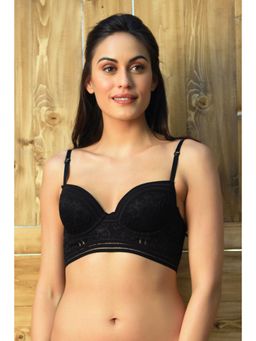 Zivame - Longline Balconette Bra- Black