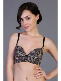 Zivame - Rosaline Print On Spree Wirefree T-Shirt Bra-Purple