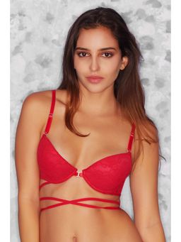 Zivame - Medium Coverage Padded Balconette Bra- Red
