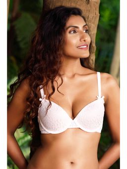 Zivame - Padded Balconette Lace Bra - Peach