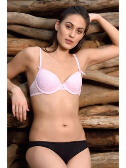 Zivame - Padded Balconette Lace Bra - Coral