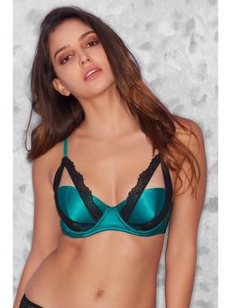 Zivame - Sensuous Demi Cup Over-Lace Bra - Green