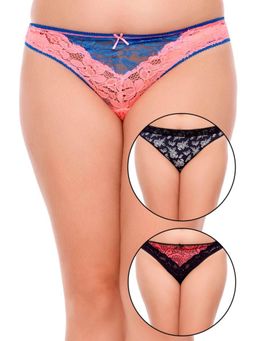 Zivame - Ultra Soft Lace With Fun Prints Thong (Pack of 3)- Assorted (3XL)