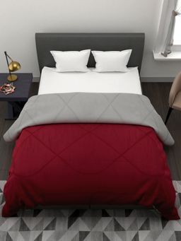 The Home Story - Micro Cotton Reversible King Size Comforter For Winters, Maroon