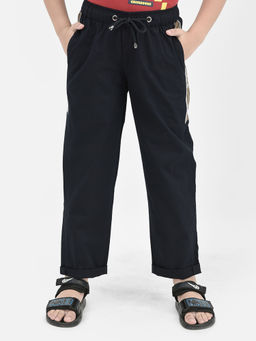 CRIMSOUNE CLUB - Navy Blue Cotton Track Pants
