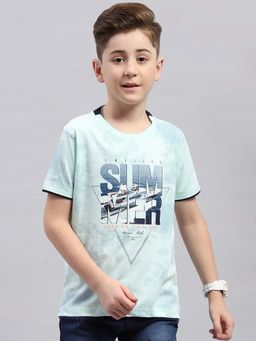 Monte Carlo - Blue Printed Regular Fit T-Shirt