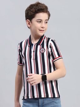 Monte Carlo - Multi-Color Stripes Regular Fit Polo T-Shirt