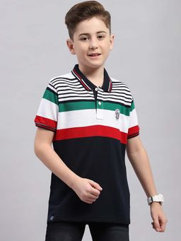 Monte Carlo - Multi-Color Stripes Regular Fit Polo T-Shirt