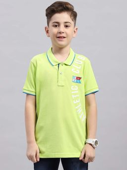 Monte Carlo - Green Printed Regular Fit Polo T-Shirt