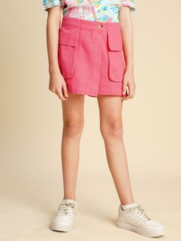 VERO MODA - Pink Solid Regular Fit Shorts
