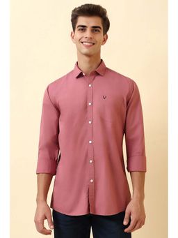 Allen Solly - Men Pink Solid Full Sleeves Casual Shirt