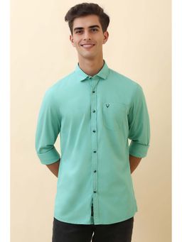 Allen Solly - Men Green Solid Full Sleeves Casual Shirt