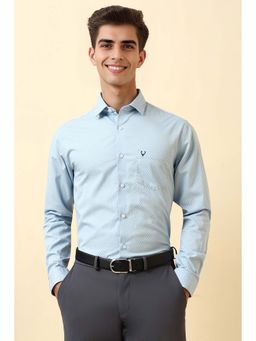 Allen Solly - Men Light Blue Print Full Sleeves Formal Shirt