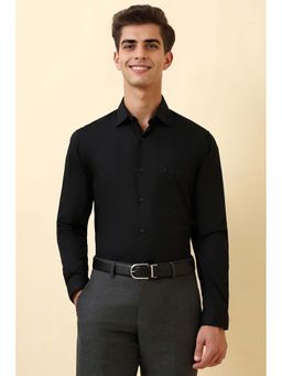 Allen Solly - Men Black Solid Full Sleeves Formal Shirt
