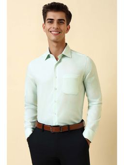 Allen Solly - Men Sea Green Solid Full Sleeves Formal Shirt