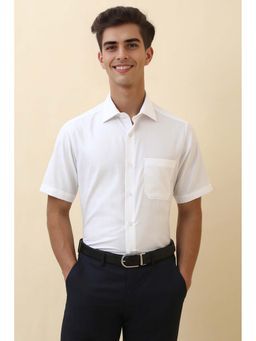 Allen Solly - Men White Checks Half Sleeves Formal Shirt
