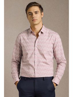 Louis Philippe - Men Pink Print Full Sleeves Shirt