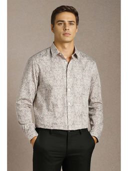 Louis Philippe - Men Grey Print Full Sleeves Formal Shirt