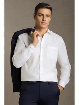 Louis Philippe - Men White Regular Fit Textured Formal Shirt