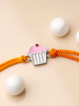 GIVA - Sterling Silver Cup Cake Rakhi for Kids