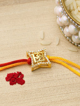 GIVA - Sterling Silver Golden Divine Swastik Rakhi Cum Pendant