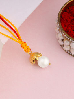 GIVA - Sterling Silver Golden Lifelong Promise Lumba Rakhi