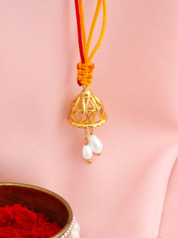 GIVA - Sterling Silver Golden Made With Love Lumba Rakhi