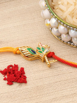 GIVA - Sterling Silver Golden Krishna Flute Rakhi Cum Pendant