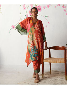 Basil Leaf - Multi-Color Kaftan with Pant and Inner (Set of 3)